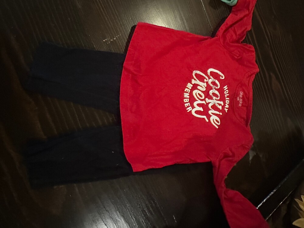 Okie Dokie 12M Baby Outfit Red Cotton Polyester Set